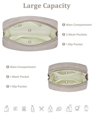 oscaurt Large Makeup Bag Toiletry Bag Set Travel Wash Bag Cosmetic Organiser for Women Waterproof Make Up Case with Compartments Gifts for Women Girls — view 3