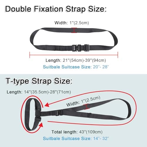 Vigorport Luggage Straps, Metal Luggage Connector Straps for Suitcases — view 5