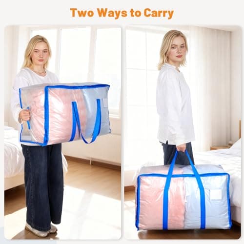 Dntorx 4 Pack 105L Moving Bags Clothes Storage Bags Drom Packing Box, Blue — view 6