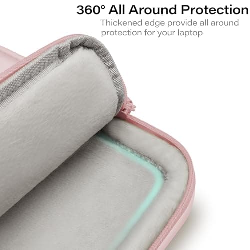 TECOOL Laptop Bag 15.6 16 inch 360 Protective with Shoulder Strap, Pink — view 6