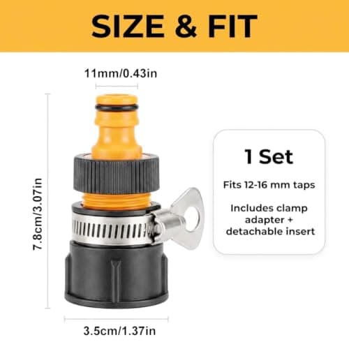 Universal Water Tap Hose Connector Adapter, 12-16mm Adjustable Leak-Proof Quick Connect Fitting for Garden Hose, Tool-Free Installation for Car Washing, Gardening, Outdoor Use — view 2