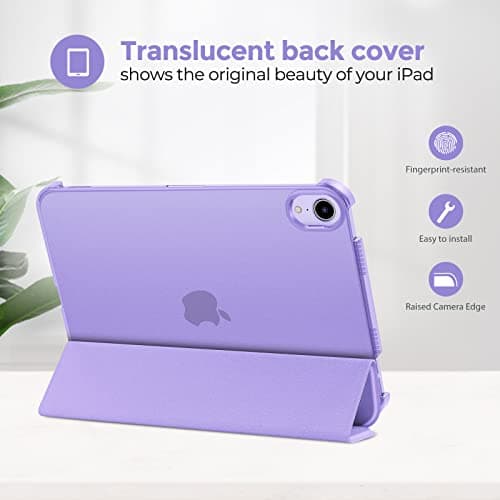 ProCase Smart Case for iPad Mini 7 (A17 Pro 2024)/ Mini 6 2021 8.3 Inch, Hard Back Cover for iPad Mini 7th/6th Generation A2995/A2996/A2993/A2567/A2568/A2569 -Purple — view 3