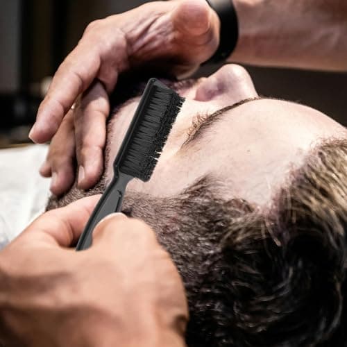 8pcs Barber Neck Duster Brush with Handle Plastic Black — view 6