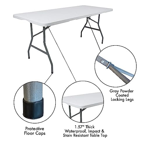 Royalford Heavy Duty Pack of 6 Folding Padded Chair with 6ft Heavy Duty Folding Table - Portable & Compact Foldable Table - Outdoor & Indoor Home Office Dining — view 4