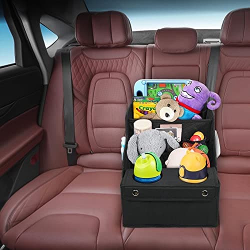 MULISOFT Car Seat Organizer- Backseat Car Organizer with 11 Storages Compartments and 2 Cup Holders, Organizers and Storage, Front Seat for Travel Kids,Black — view 6