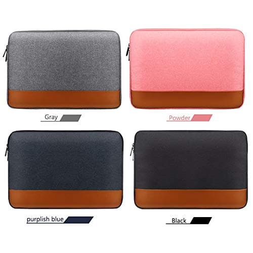 15.6 Inch Laptop Sleeve Protective Case Soft Oxford + PU Zipper Cover Carrying Bag Compatible for Notebook Tablet Ultrabook Chromebook of Dell HP ThinkPad Lenovo Asus Acer Samsung,Grey — view 3
