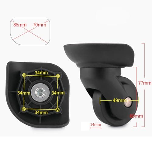 GUGULUZA 1 Pair Luggage Wheel Replacement Spare Spinner Caster for Suitcase Wheel Repair GW293 — view 2