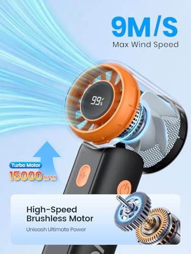 Warmco Portable Handheld Fan 5000mAH Turbo Personal Mini Fan — view 2