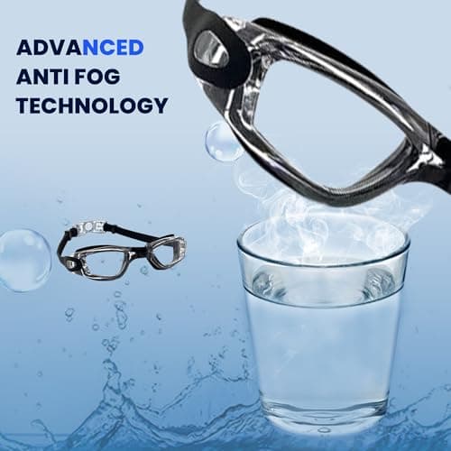 AMERITINS Swimming Goggles Pack of 1, Anti-Fog Googles Swimming Adults, Anti-Leak UV Protection Crystal Clear Vision with Free Protection Case, Nose Clips & Earplus Suitable for Adults & Kids — view 6