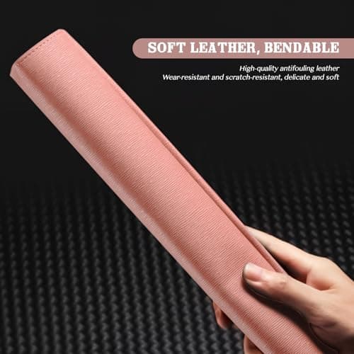 Skyzone A4 Document Folder Wallet, PU Leather Travel Document Holder Organizer, Waterproof File Folder with Snap Closure, Multifunctional File Envelope Portfolio Storage Case (Pink) — view 4