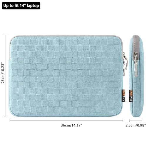 ROEPHY 14 Inch Laptop Sleeve Case,Water-Resistant Laptop Protective Carry Case with Accessory Pocket for MacBook Air 15/Chromebook/Lenovo IdeaPad ThinkPad/HP Pavilion Stream/Dell/MSI, Blue — view 2