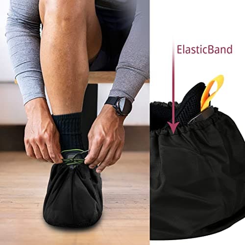 MELGO 1 Pair Reusable Shoe Covers, Slip Resistant Washable Overshoes, Waterproof Boot Covers, and Dustproof Overshoes for Household Carpet Floor Protection (Coffee) — view 2
