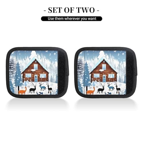Winter Fawn Printed Luggage Trolley Covers - Checked Soft Handle Covers for Business Travel Accessories — view 2