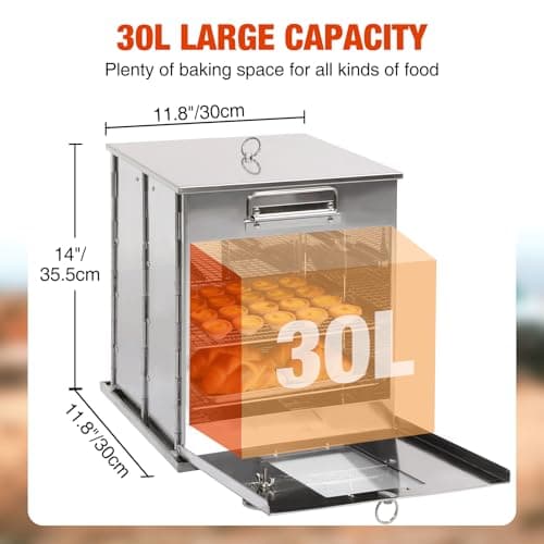 REDCAMP Folding Camping Oven with 3-Tier Grill for Propane Baking — view 3