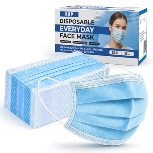 500 Disposable Face Masks 10 Boxes 3-Layer Breathable Soft Ear Loops