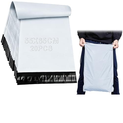 XRXYMQ 20 Pcs Parcel Bags 21.6 x 25.6 in 55 x 65 cm White Self-Seal