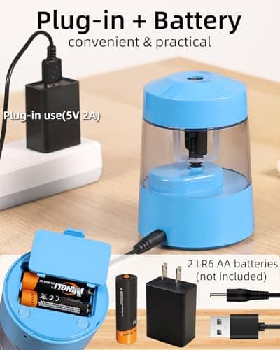 ZMOL Electric Pencil Sharpener for 6-12mm Jumbo Colored & No.2 Pencils Blue — view 4