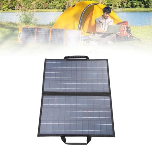 80 Watt 12 Volt Polycrystalline Solar Panel Starter Kit with Angle Adjust Meter Foldable 2 USB 1 Type C 1 DC Port Portable Solar Charger — view 5