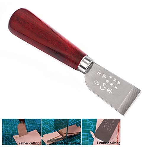 DIY Leathercraft Tool - Wooden Handle Leather Cutting Knife & Shovel for Leather Working (Stainless Steel) — view 2