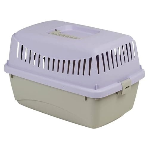 URBNLIVING Transportini Pet Carrier Travel Crate for Cats & Small Dogs | Portable Lightweight Cage with Ventilation | Pastel Design - Large - purple — view 6