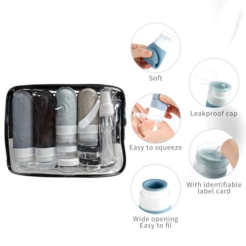 Ijksbehjf Stylish Refillable Silicone Bathroom Set Business Travel Essential Storage Bottles for Fitness Enthusiasts and Travelers Family Bathroom Set — view 2