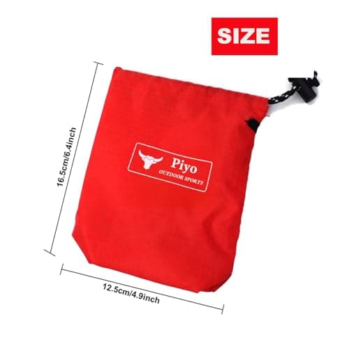 Piyo Red Small Drawstring Bags Foldable Waterproof Storage Pouch Portable Travel Space Saver Bags for Outdoor Beach Small Essentials (10) — view 2