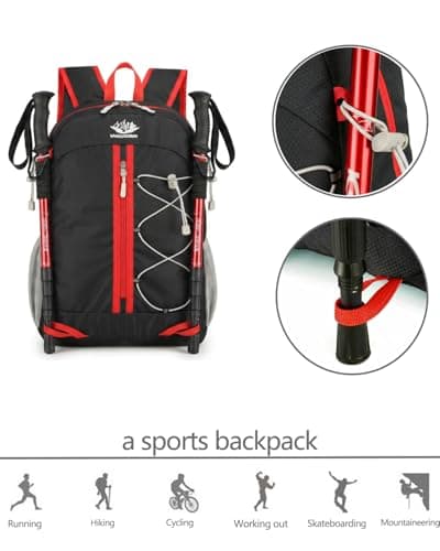 szyanlai Hiking Backpack for Men Women, 30L Ultra Lightweight Foldable Waterproof Rucksack,Back Pack Rucksack for Men Women Kids Camping Travel — view 4