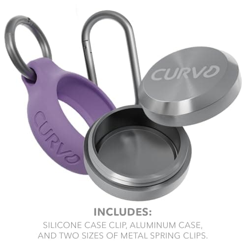 CURVD Premium Carrying Case - Durable Travel Keychain Container, Waterproof Holder for Earplugs, Pills, Coins Compatible with Loop, Eargasm & Vibes, Mini Purse Pill Box Container (Purple) — view 2