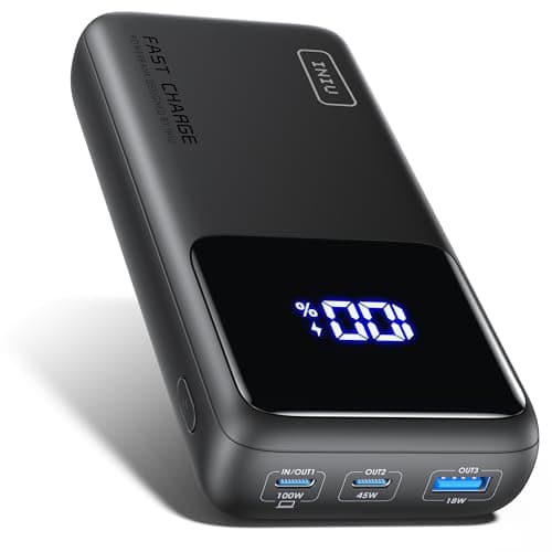 INIU 100W Power Bank for Laptop & Phone, Portable Charger with PD QC Fast Charging (USB-C In/Out) - High Capacity Electronics Battery Pack for iPad, Samsung, Travel, Camping, Hiking