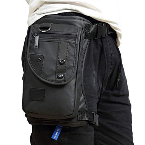 Oxford Outdoor Drop Leg Bag for Men Women Motorcycle Bike Multi-Purpose Thigh Waist Fanny Pack Mens Travel Riding Cycling Fishing Hunting Hiking Tactical Camping Black — view 2
