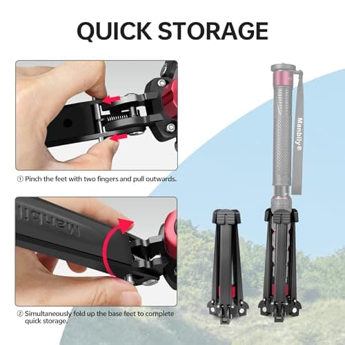Manbily M-5 Mini Tripod Base (Red) — view 4