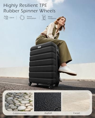COOLIFE 20 Inch Carry On Suitcase for EasyJet, ABS+PC, Hardshell, Durable — view 3