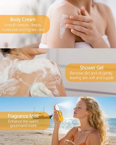 Hydrated & Fragrance Travel Size Gift Set for Women, Pamper Gift Set with Hand Cream, Lip Balm, Shower Gel, Body Cream, Perfume, Hair Scrunchie, Eye Masks, Body Care/ Bath Spa Gift Sets — view 3