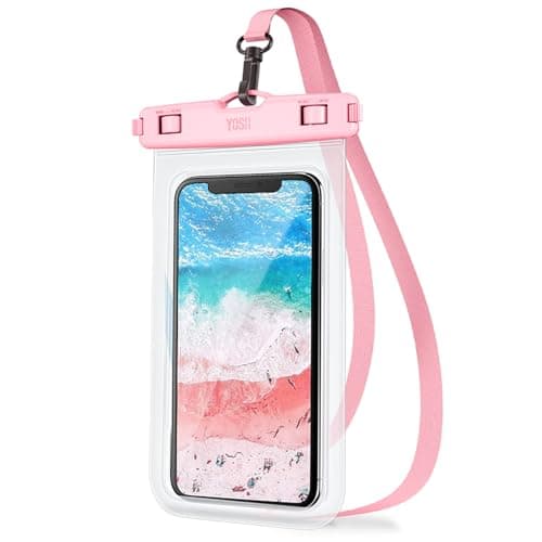 YOSH Waterproof Phone Pouch [IPX8 Certified], Fits Up to 7.0", Pink