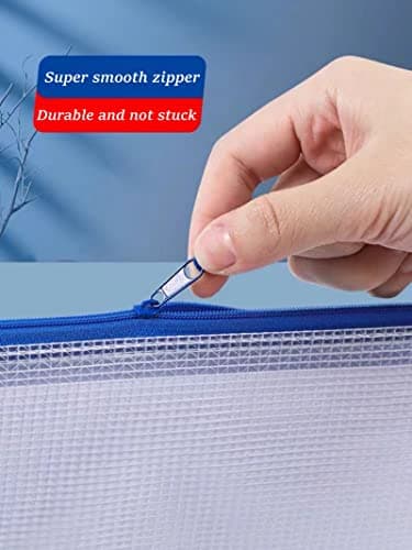 A5 Plastic Wallets File Folder Zip Lock Bags Document Wallet File Zipper Bags for Office Home School Supplies 5Pcs — view 6