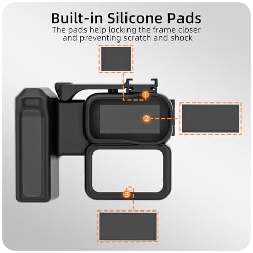 Lightweight Camera Cage with Comfortable Grip Accessory Cold Shoe Mount for Vlog and Travel Camera Protective Frame Quick Release Handle — view 6