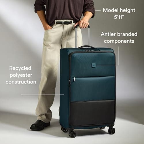 ANTLER - Soft Stripe 2.0 Large Suitcase - Durable, Lightweight & Expandable, 4 Spinner Wheels - Adjustable Handle, TSA Lock, 81cm - Indigo Blue — view 4