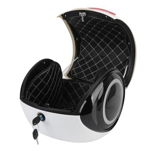 Yosoo Health Gear Top Box 32L ABS Motorcycle Top Case with Water Dust Proof Storage Removable Washable Lining and Backrest for Motorcycles Scooters Electric Bikes Commuting Travel (White) — view 2