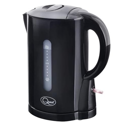 Quest 35039 1 Litre Kettle | Compact Design | Spout Filter | Water Level Indicator | BPA Free | Black