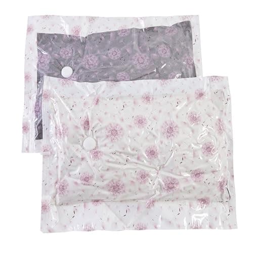 Periea Jasmine Triple Thick Printed Vacuum Bags for Home Storage & Suitcase Space Savers – 3 Sizes – Various Designs Pack of 2 (Pink Dandelion, Medium 40x60cm) — view 4