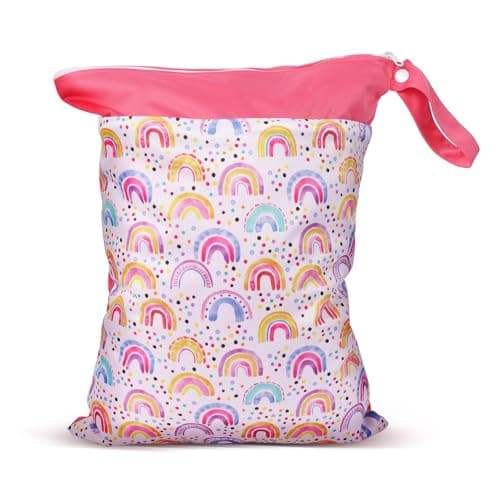 Yilnlg Travel Laundry Bags 40 x 30 cm, Wetbags with Double Pocket, Waterproof Bags for Swimming, Dirty Clothes Bag for Traveling, Nappy Bags with Zipper, Lightweight Wet Dry Bag