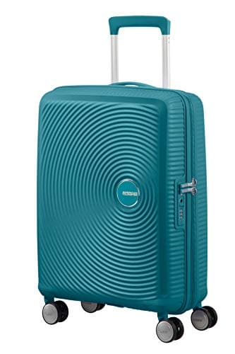 American Tourister Soundbox - Hand Luggage Suitcase 55 x 40 x 20/23 cm - Hard Shell Trolley Suitable for EasyJet - Expandable, Light, 4 wheels & TSA Lock - 35.5/41 L - Green (Jade Green)