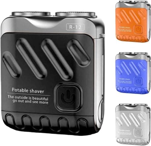 2025 New Beard Shaver Mini and Portable Suitcase Design, R-12 Luggage Electric Shaver, Portable Razor Traveller Mini Shaving for Men Waterproof, Men's Favorite Mini Electric Shavers,Black