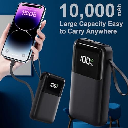 10000mAh Power Bank, Fast Charging Portable Charger with LCD — view 6