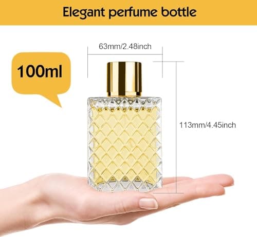 Ysimple 100ml Perfume Atomiser, Portable Clear Empty Glass Perfume Spray Bottles, Refillable Perfume Atomizer Large Cosmetic Fine Mist Atomizer for Travel(Golden) — view 2