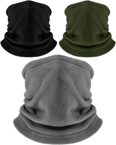 BBTO 3 Pack Winter Fleece Neck Warmer Gaiter Windproof Thermal