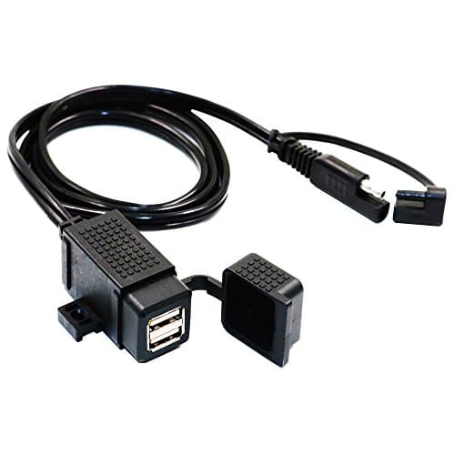 MOTOPOWER 3.1Amp Waterproof Dual Motorcycle USB Charger Kit with SAE Terminal Cable