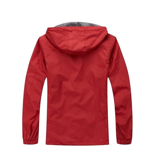 Blu Apparel Mens Waterproof Rain Jacket Premium Branded Walking Hiking Everyday wear Jacket Windproof (UK, Alpha, M, Regular, Regular, Red) — view 3