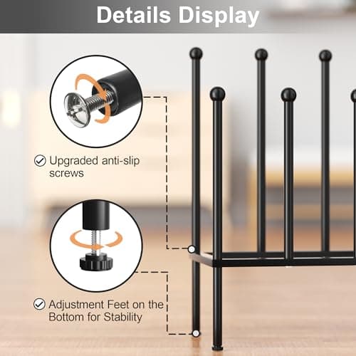 pickpiff Free Standing Shoe Racks - Black Metal Boot Rack, Shoe Organizer for Dorm Room, Closet, Entryway, Bedroom, Patio Outdoor, Hallway, Black Shoe Rack Organizer, Shoe Storage Fit for 4 Pairs — view 4