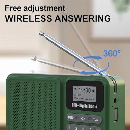 DAB Radio, Solar Powered DAB Radio Supports DAB, DAB+, Digital Radio Portable Speaker with Bluetooth Speaker, 1200mAh Battery — view 3